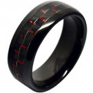 COI Black Tungsten Carbide Ring With Carbon Fiber - TG2745A