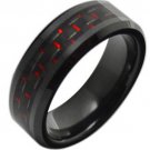 COI Black Tungsten Carbide Ring With Carbon Fiber - TG3693