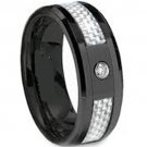 COI Black Tungsten Carbide Ring With Carbon Fiber - TG2754