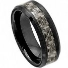 COI Black Tungsten Carbide Ring With Carbon Fiber - TG4002