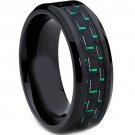 COI Black Tungsten Carbide Ring With Carbon Fiber - TG2213A