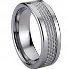 COI Tungsten Carbide Wedding Band Ring With Carbon Fiber - TG719