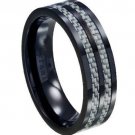 COI Tungsten Carbide Wedding Band Ring With Carbon Fiber-TG2814