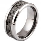COI Tungsten Carbide Wedding Band Ring With Carbon Fiber-TG3086A