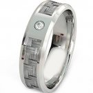 COI Tungsten Carbide Wedding Band Ring With Carbon Fiber-TG4021