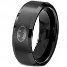 COI Black Tungsten Carbide Batman Wedding Band Ring - TG3510