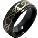 COI Black Tungsten Carbide Celtic Wedding Band Ring - TG1503AA
