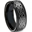 COI Black Tungsten Carbide Celtic Wedding Band Ring - TG1830