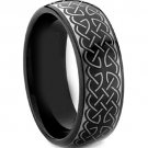 COI Black Tungsten Carbide Celtic Wedding Band Ring - TG2530
