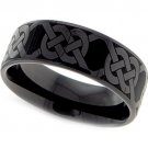 COI Black Tungsten Carbide Celtic Wedding Band Ring - TG2930
