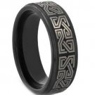 COI Black Tungsten Carbide Celtic Wedding Band Ring - TG3546
