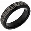 COI Black Tungsten Carbide Celtic Wedding Band Ring - TG3825