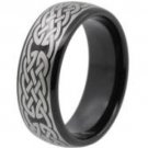 COI Black Tungsten Carbide Celtic Wedding Band Ring - TG4448