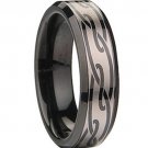COI Black Tungsten Carbide Celtic Wedding Band Ring - TG674