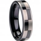 COI Black Tungsten Carbide Checkered Flag Ring - TG1413