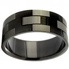 COI Black Tungsten Carbide Checkered Flag Ring - TG2924