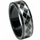 COI Black Tungsten Carbide Checkered Flag Ring - TG2950