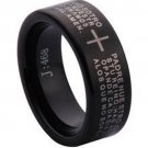 COI Black Tungsten Carbide Cross Wedding Band Ring - TG1097