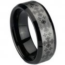 COI Black Tungsten Carbide Cross Wedding Band Ring - TG1492