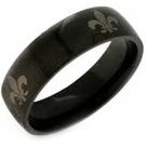 COI Black Tungsten Carbide Fleur De Lis Ring - TG2918