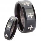 COI Black Tungsten Carbide Fleur De Lis Ring - TG3678