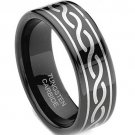 COI Black Tungsten Carbide Infinity Wedding Band Ring - TG1356