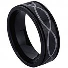 COI Black Tungsten Carbide Infinity Wedding Band Ring - TG4534