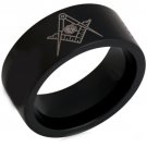 COI Black Tungsten Carbide Masonic Wedding Band Ring - TG4439