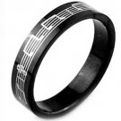 COI Black Tungsten Carbide Music Note Wedding Band Ring-TG2926