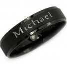 COI Black Tungsten Carbide Ring With Custom Engraving - TG2928