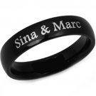 COI Black Tungsten Carbide Ring With Custom Engraving - TG2934