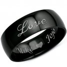 COI Black Tungsten Carbide Ring With Custom Engraving-TG4289
