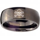 COI Black Tungsten Carbide Skull Wedding Band Ring - TG2920