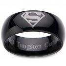 COI Black Tungsten Carbide Superman Wedding Band Ring - TG2277