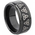 COI Black Tungsten Carbide Trinity Knot Ring - TG1673