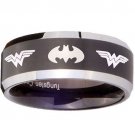 COI Tungsten Carbide BatMan & Wonder Woman Ring - TG3683