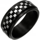COI Tungsten Carbide Checkered Flag Ring-TG1902