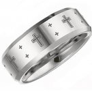 COI Tungsten Carbide Cross Wedding Band Ring - TG2997A