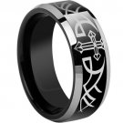 COI Tungsten Carbide Cross Wedding Band Ring - TG3838