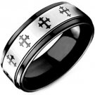 COI Tungsten Carbide Cross Wedding Band Ring - TG4096