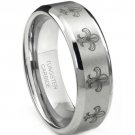 COI Tungsten Carbide Fleur De Lis Wedding Band Ring - TG2535
