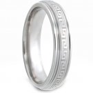 COI Tungsten Carbide Greek Key Wedding Band Ring - TG2982
