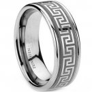COI Tungsten Carbide Greek Key Wedding Band Ring-TG1831