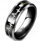 COI Tungsten Carbide HeartBeat Wedding Band Ring - TG2386