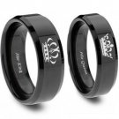 COI Tungsten Carbide King Queen Wedding Band Ring - TG4552