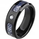 COI Black Tungsten Carbide Dragon Wedding Band Ring - TG2025