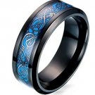 COI Black Tungsten Carbide Dragon Wedding Band Ring - TG4468