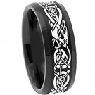 COI Black Tungsten Carbide Dragon Wedding Ring - TG4488AA