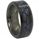 COI Tungsten Carbide Damascus Ring With Carbon Fiber-TG347CC