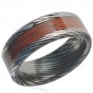 COI Tungsten Carbide Damascus Ring With Wood - TG1838AA